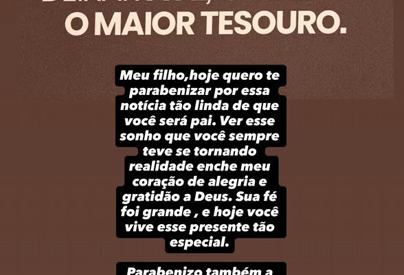 Cintia Ramos reage ao anúncio de gravidez do filho Endrick