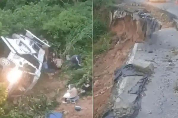 Van despenca em ribanceira na Serra D’Água e deixa 11 feridos no Rio