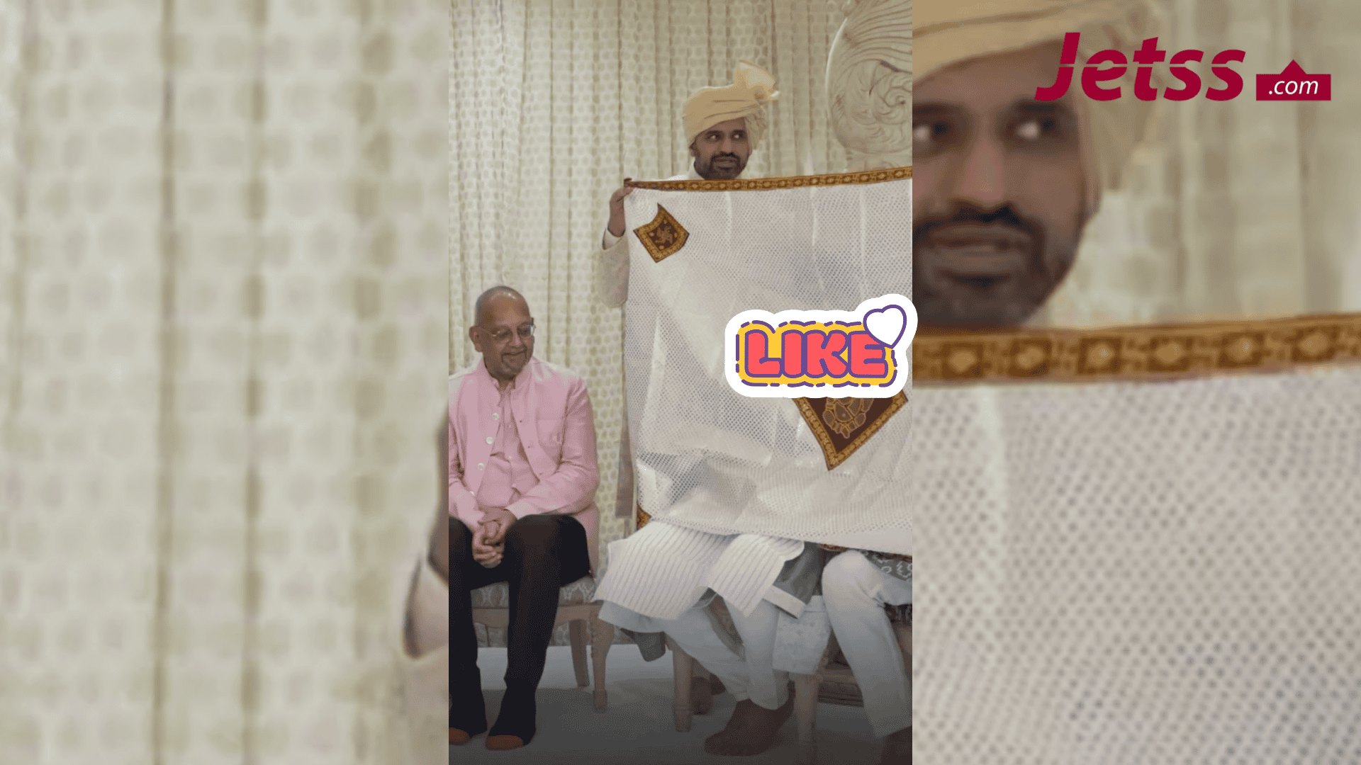 Indian groom performing wedding rituals with family and friends.