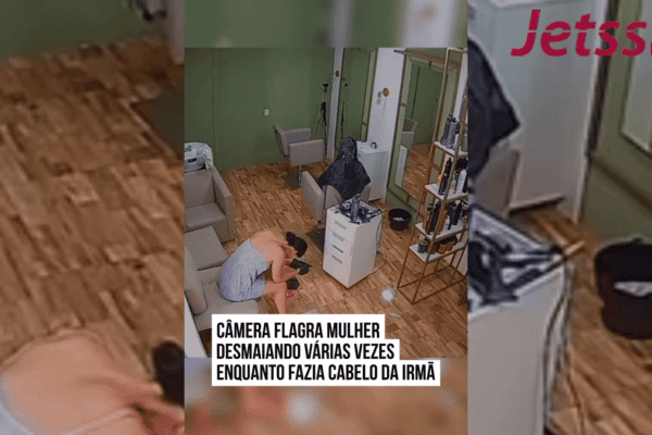 Câmera flagra mulher desmaiando várias vezes enquanto fazia o cabelo da irmã