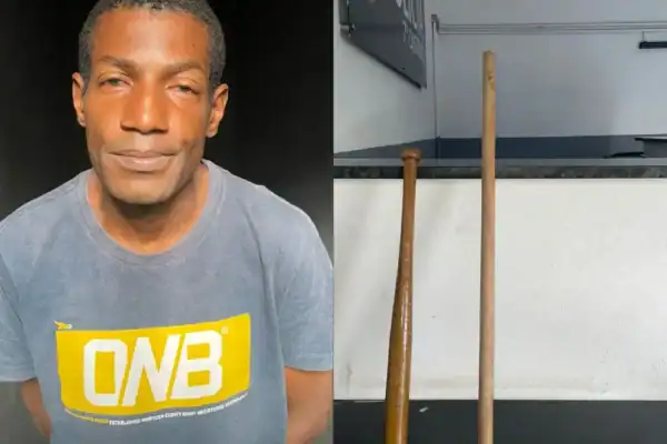 Pai é detido após agredir os filhos com um taco de beisebol