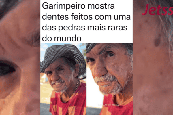 Garimpeiro mostra dentes feitos com uma das pedras mais raras do mundo