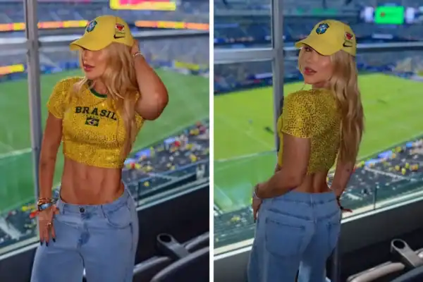 Virginia Fonseca usa look temático na estreia da Seleção Brasileira na Copa do Mundo