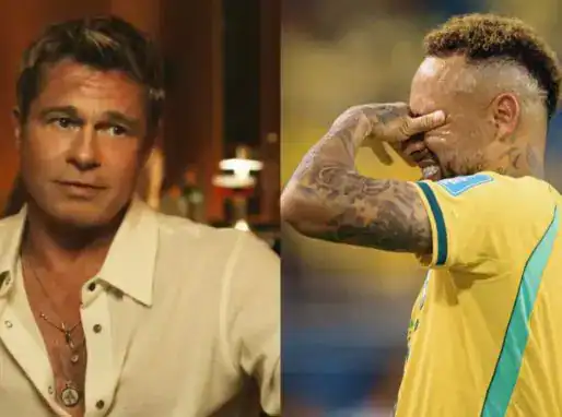 Brad Pitt quer ensinar Neymar a melhorar as simulações no futebol