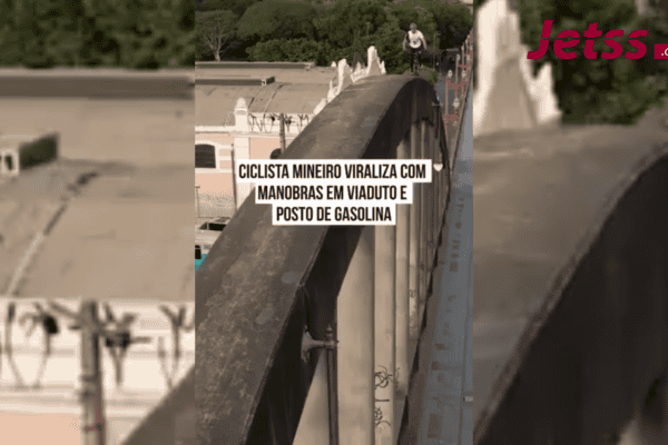 Ciclista mineiro viraliza com manobras em viaduto e posto de gasolina